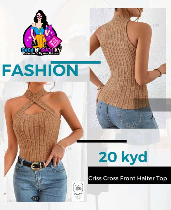 Criss Cross Front Halter Top